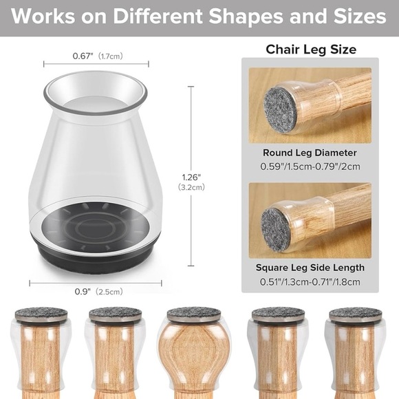 Chair Leg Protectors Box of 24 - Picture 2 of 7